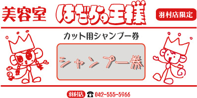 ウェブサイト限定カット専用　無料シャンプー券